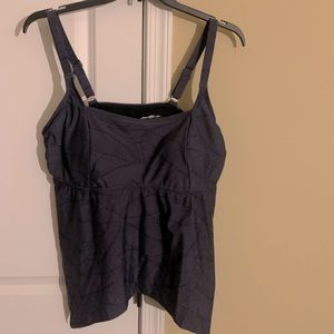 Gray/Navy size 22 swim top, new w/ tags